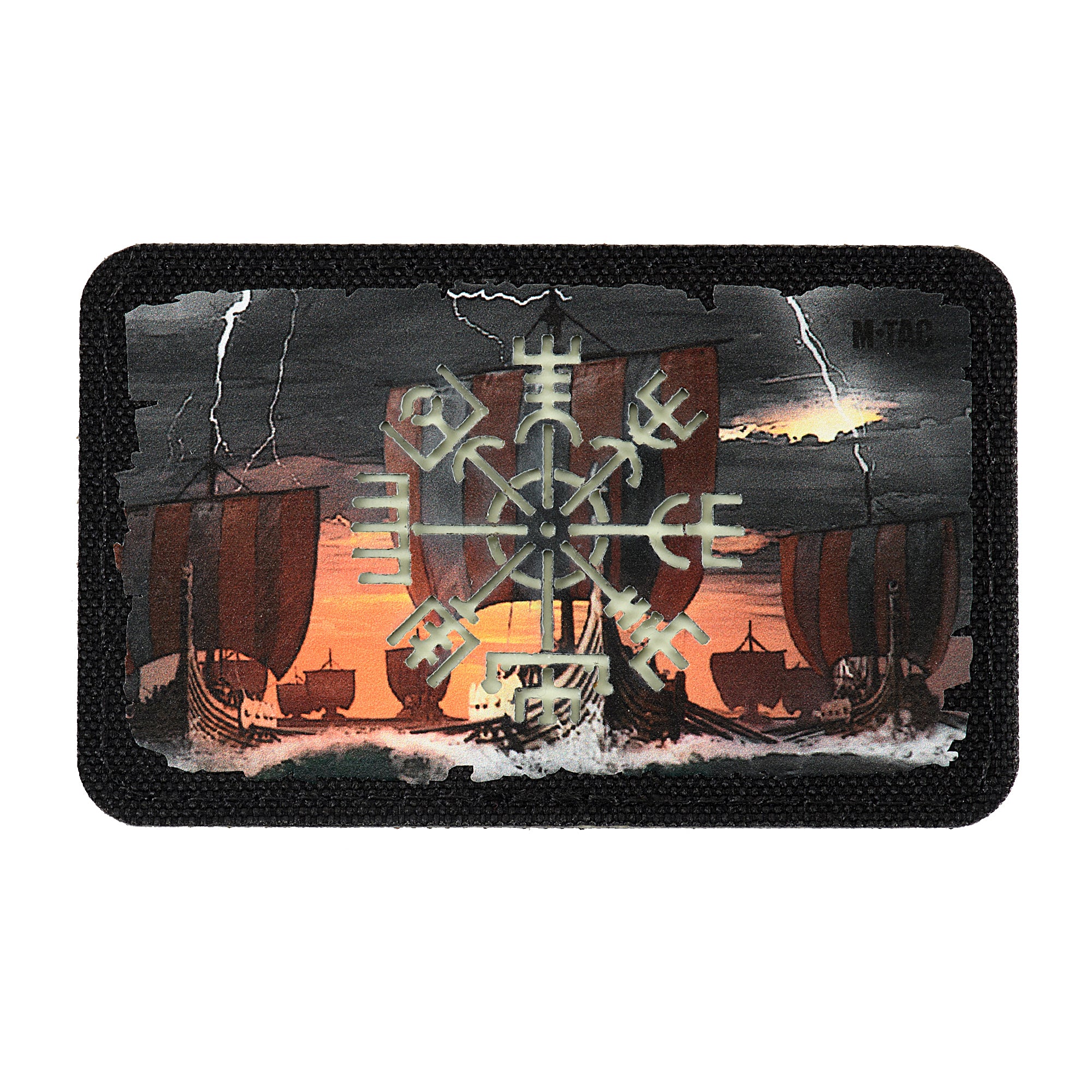 M-Tac patch Vegvisir/Drakkar Rectangular (3 inches) Black/GID - M-TAC