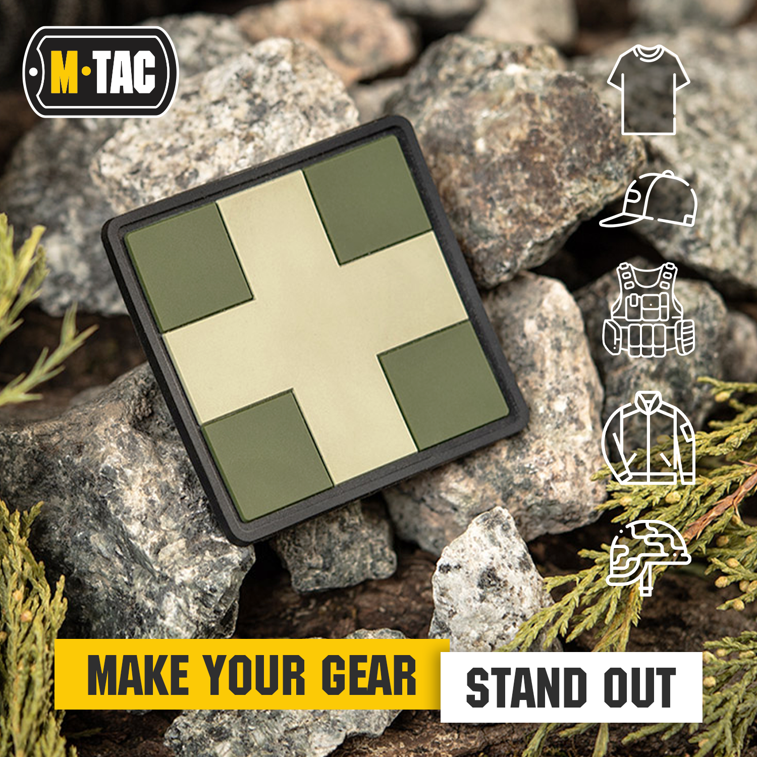 M-Tac patch Medic Cross Square PVC - M-TAC