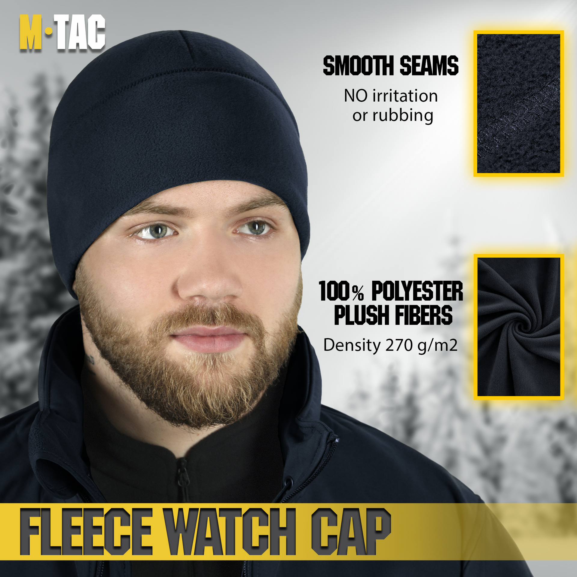 M-Tac Watch Cap Fleece with Slimtex (270g/m2)