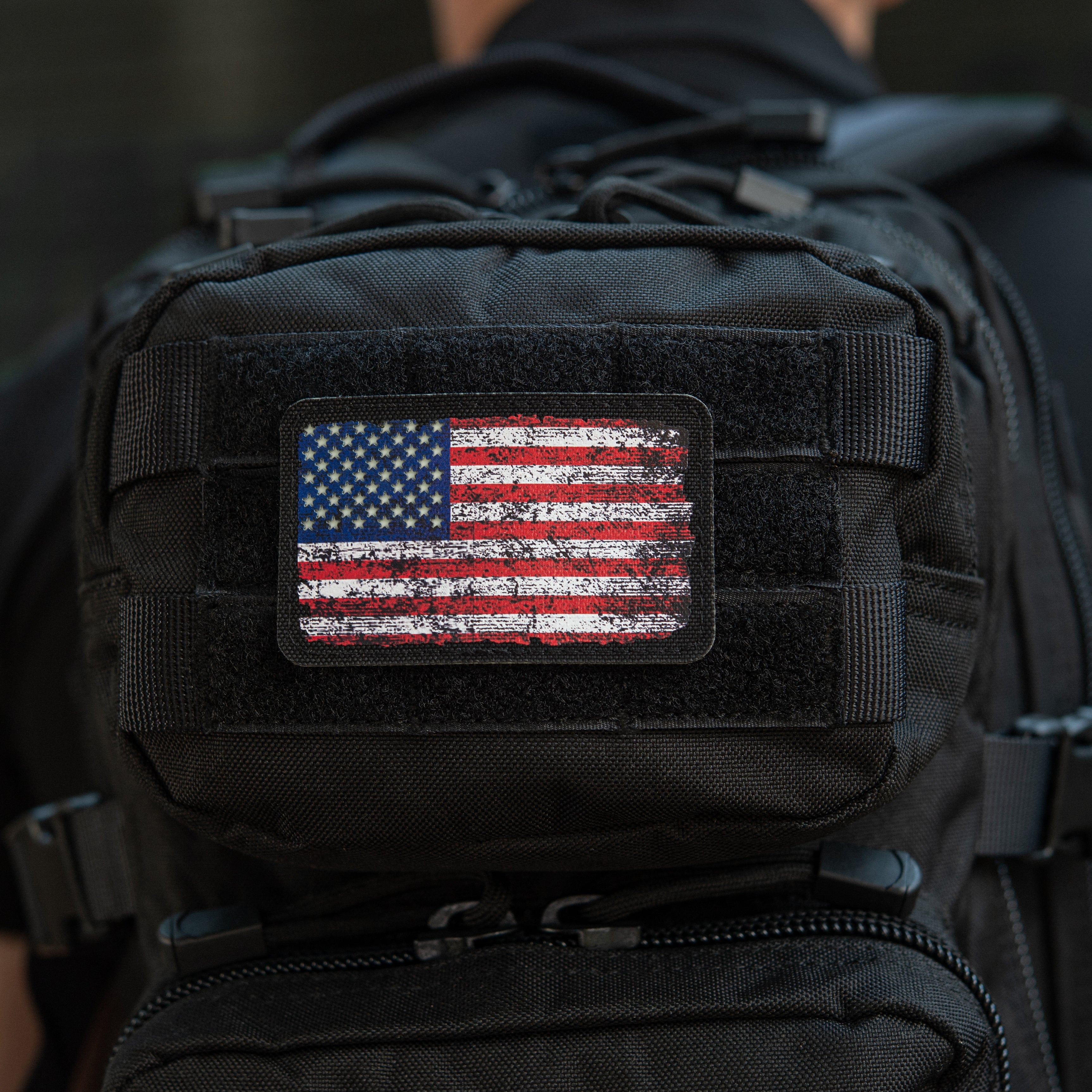 M-Tac patch US flag vintage ( 3" x 2") Black/GID - M-TAC