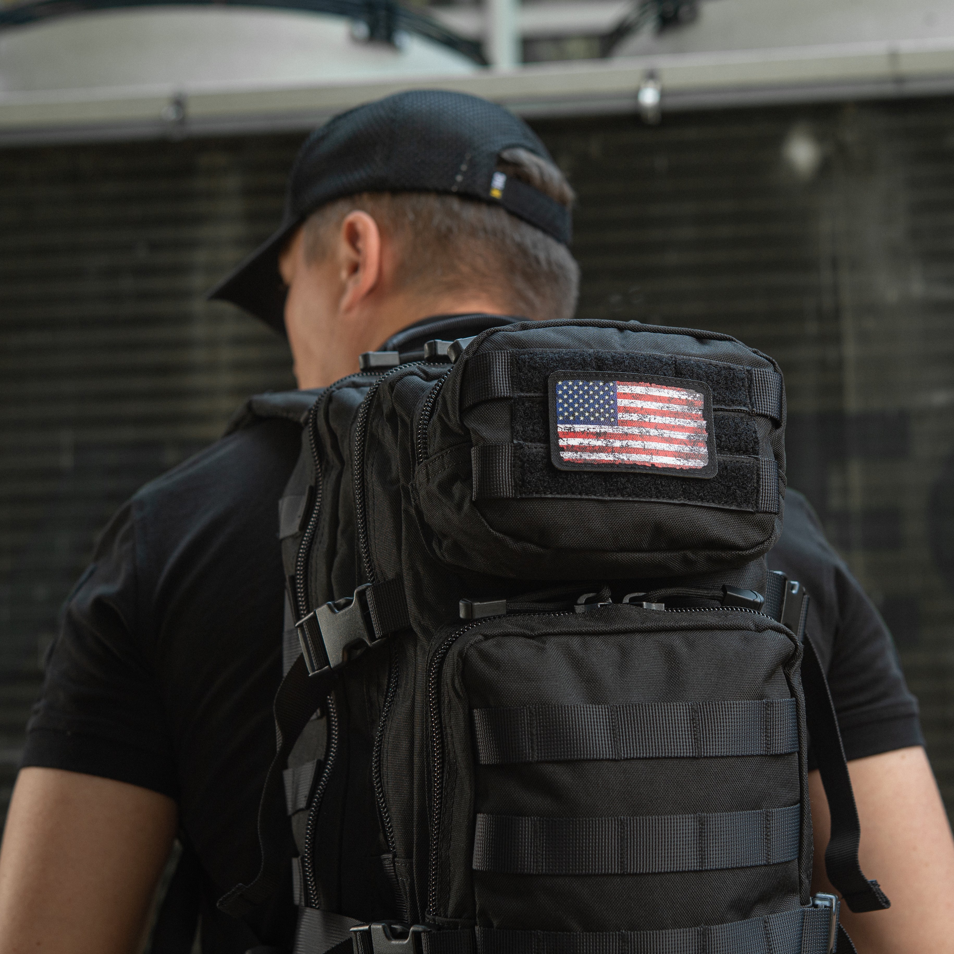 M-Tac patch US flag vintage ( 3" x 2") Black/GID - M-TAC