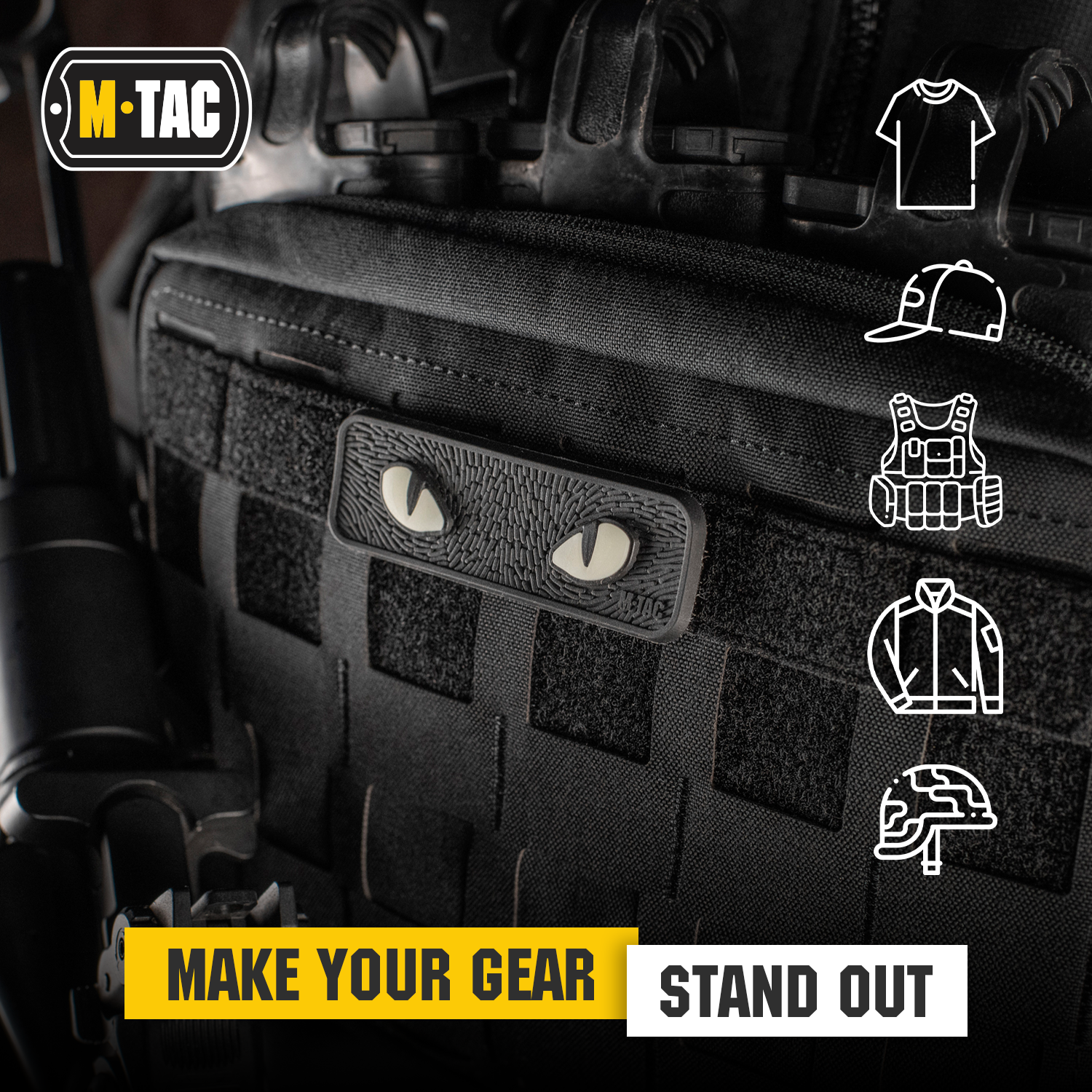 M-Tac Glows in the Dark Cat Eyes Morale Patch 3D PVC - M-TAC