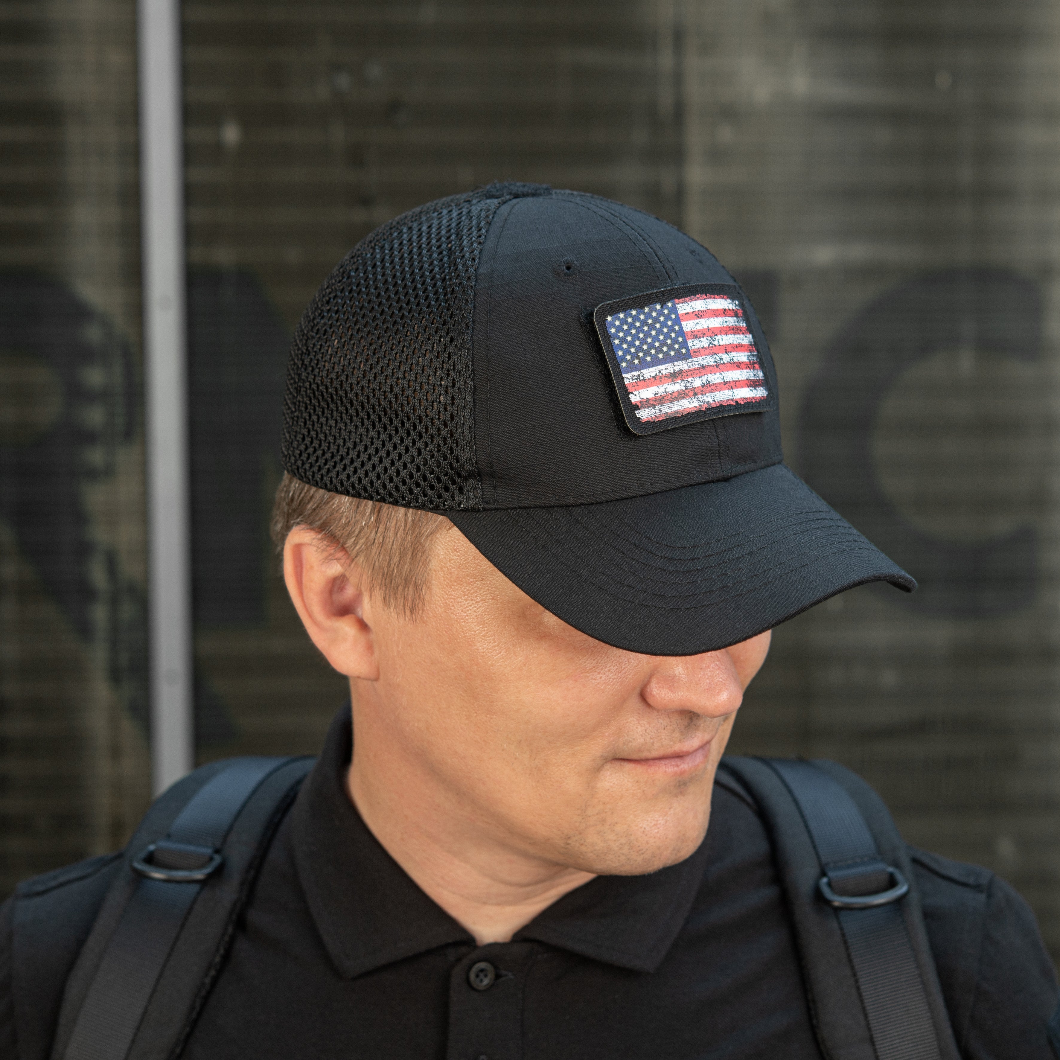 M-Tac patch US flag vintage ( 3" x 2") Black/GID - M-TAC