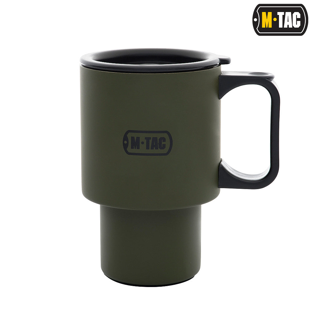 M-Tac 15oz Insulated Mug with a Lid Olive - M-TAC