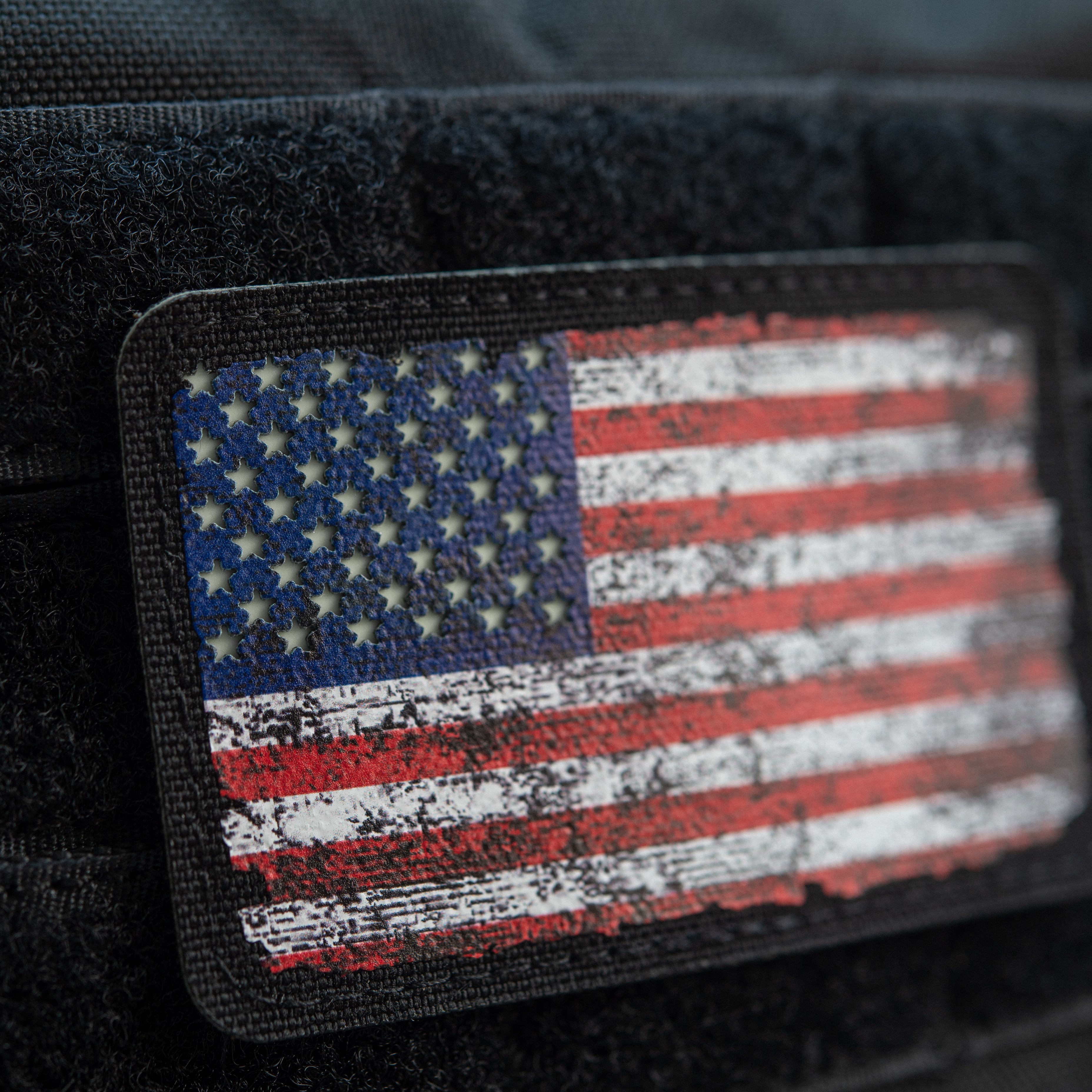 M-Tac patch US flag vintage ( 3" x 2") Black/GID - M-TAC