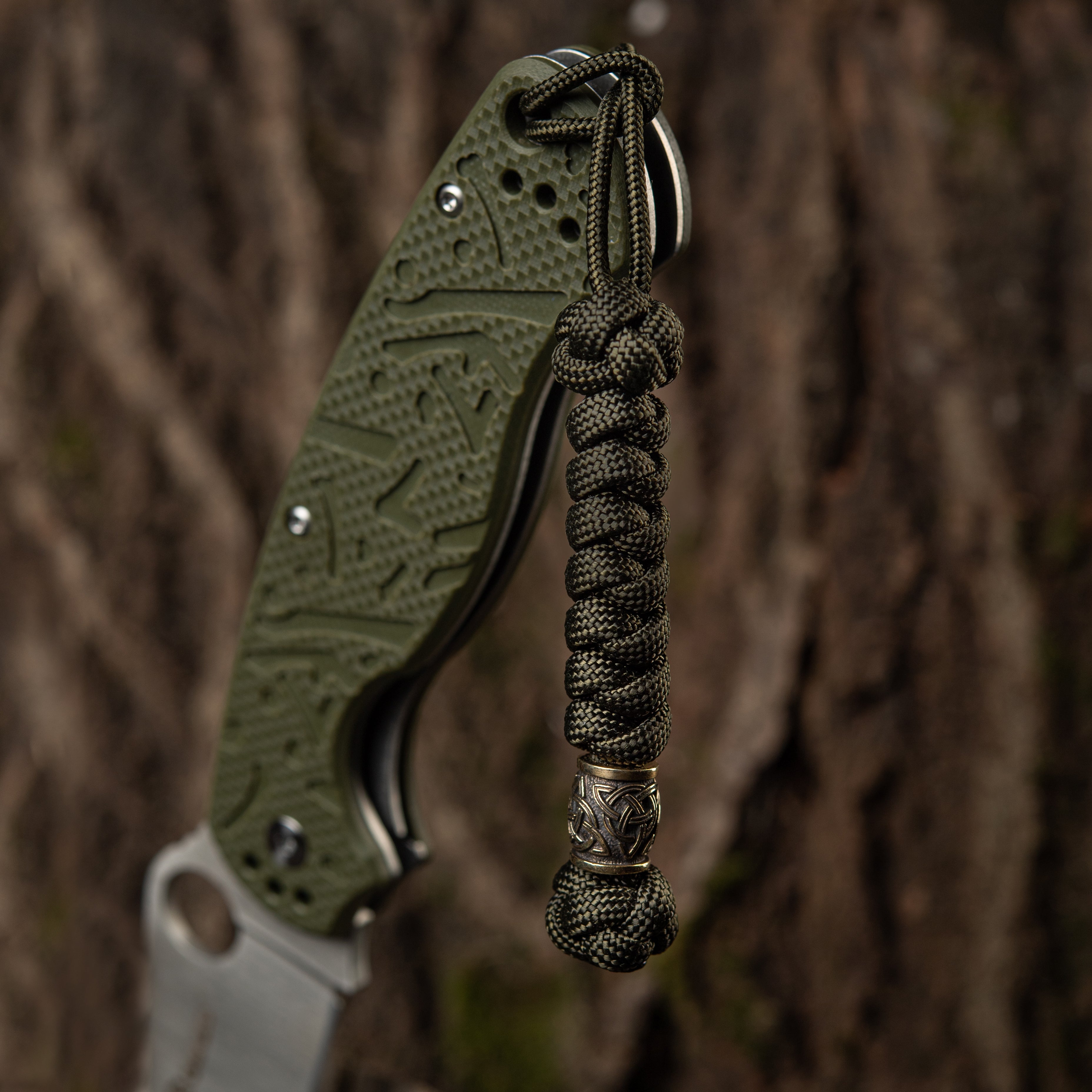 M-Tac Knife Lanyard Triquetra Olive - M-TAC