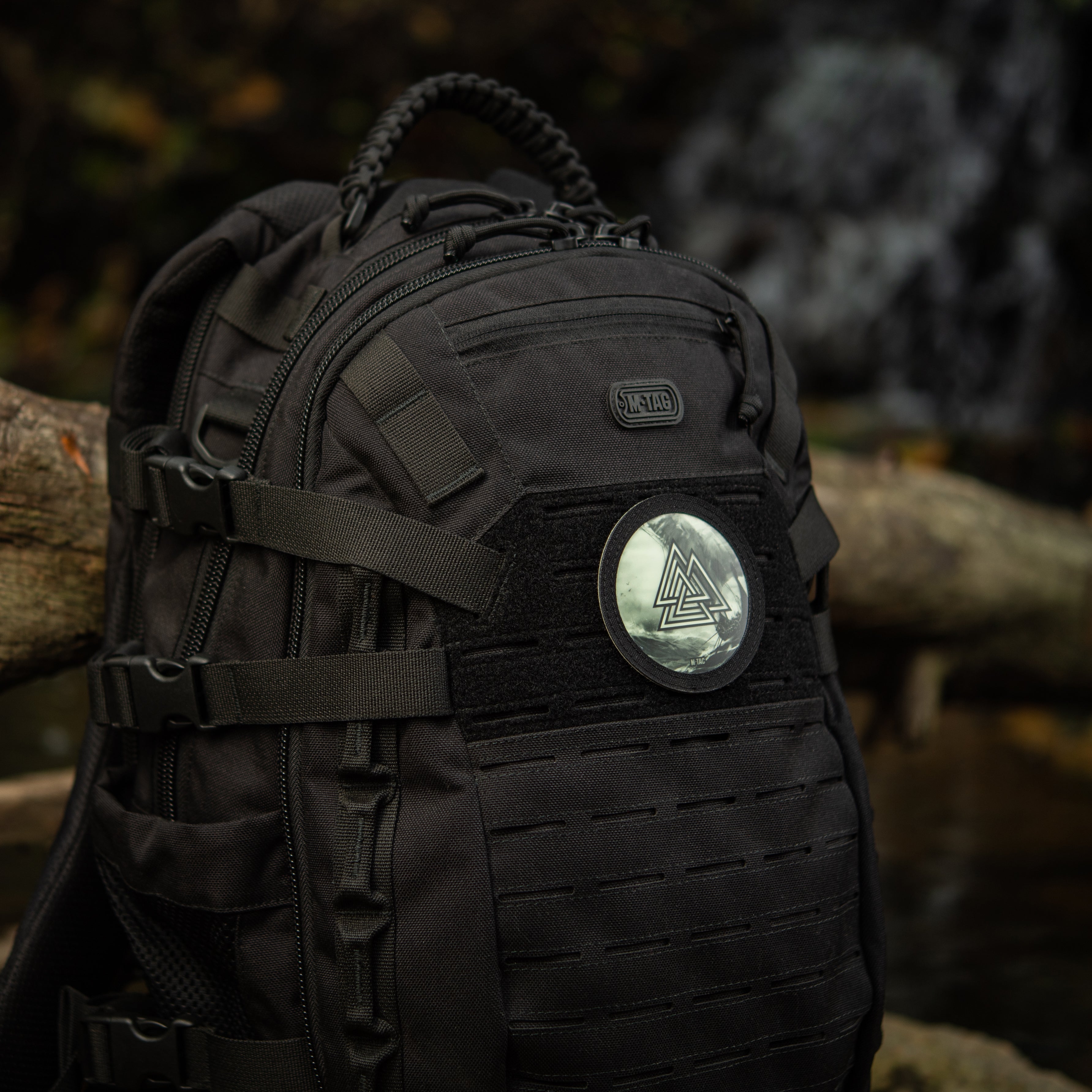 M-Tac patch Walknut/Drakkar Round (3 inches) Black/GID - M-TAC