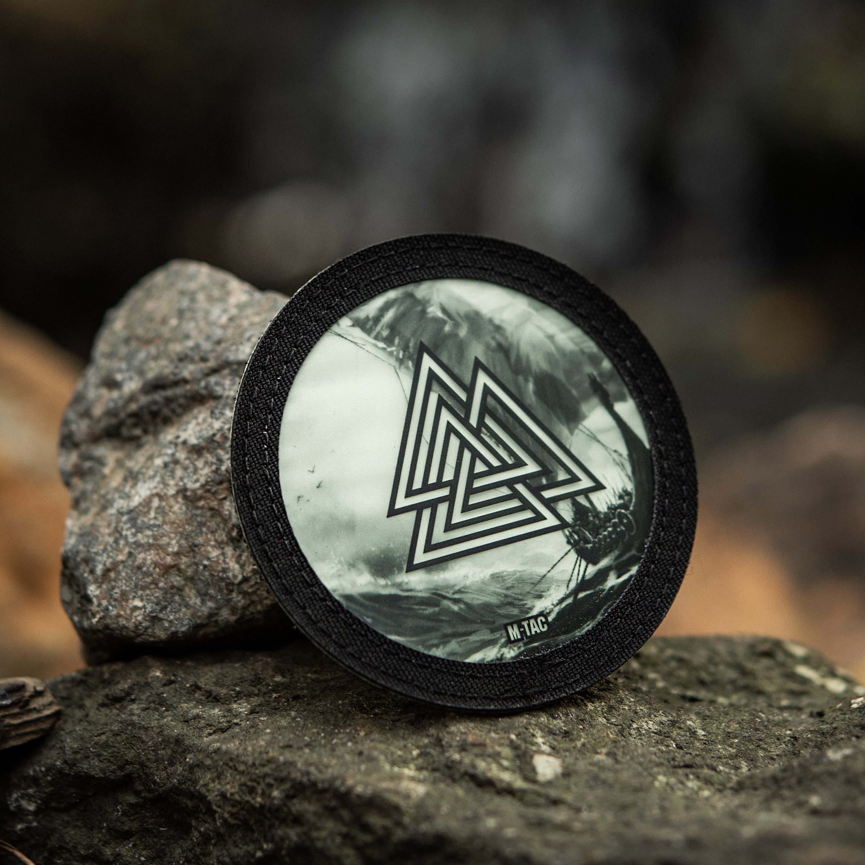 M-Tac patch Walknut/Drakkar Round (3 inches) Black/GID - M-TAC