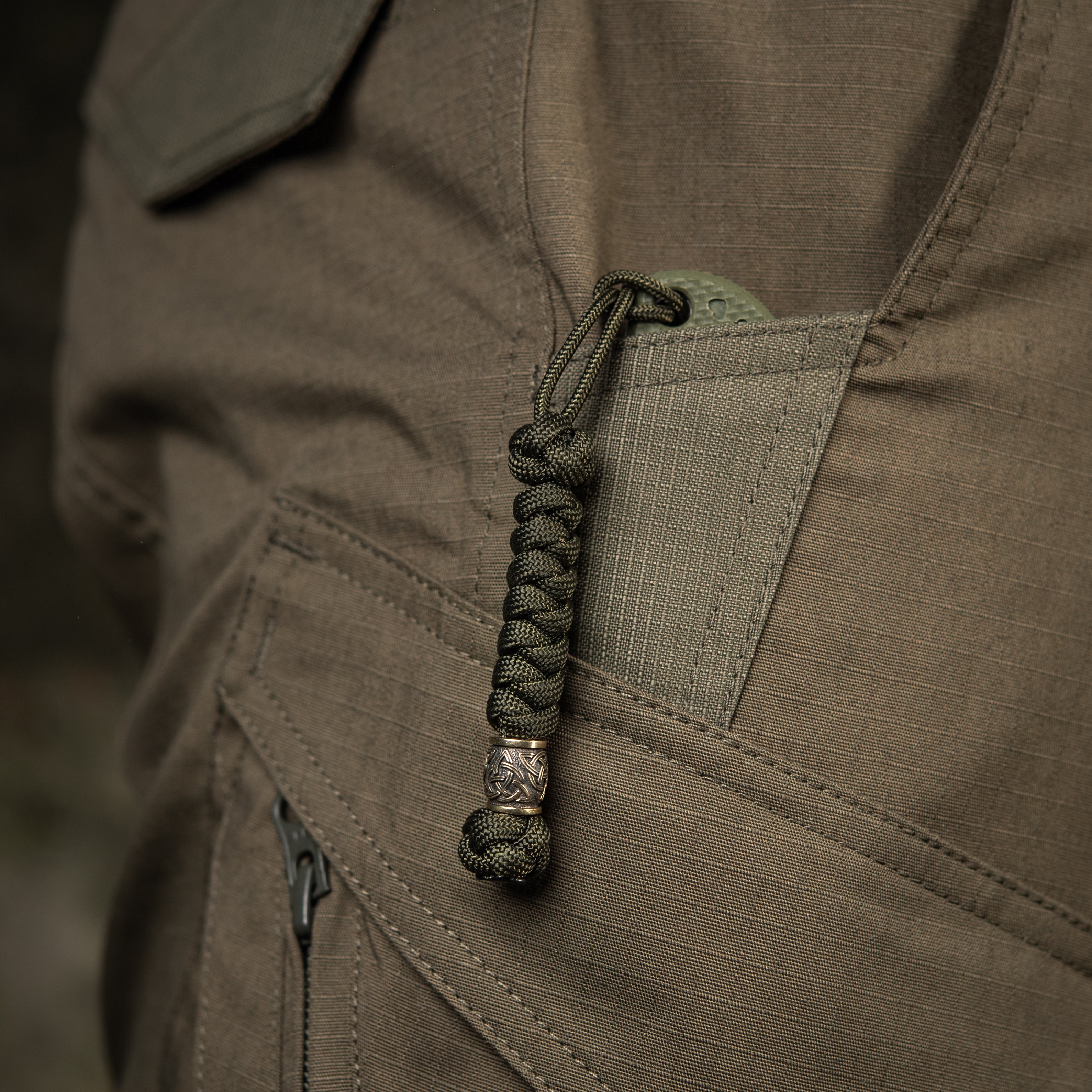 M-Tac Knife Lanyard Triquetra Olive - M-TAC