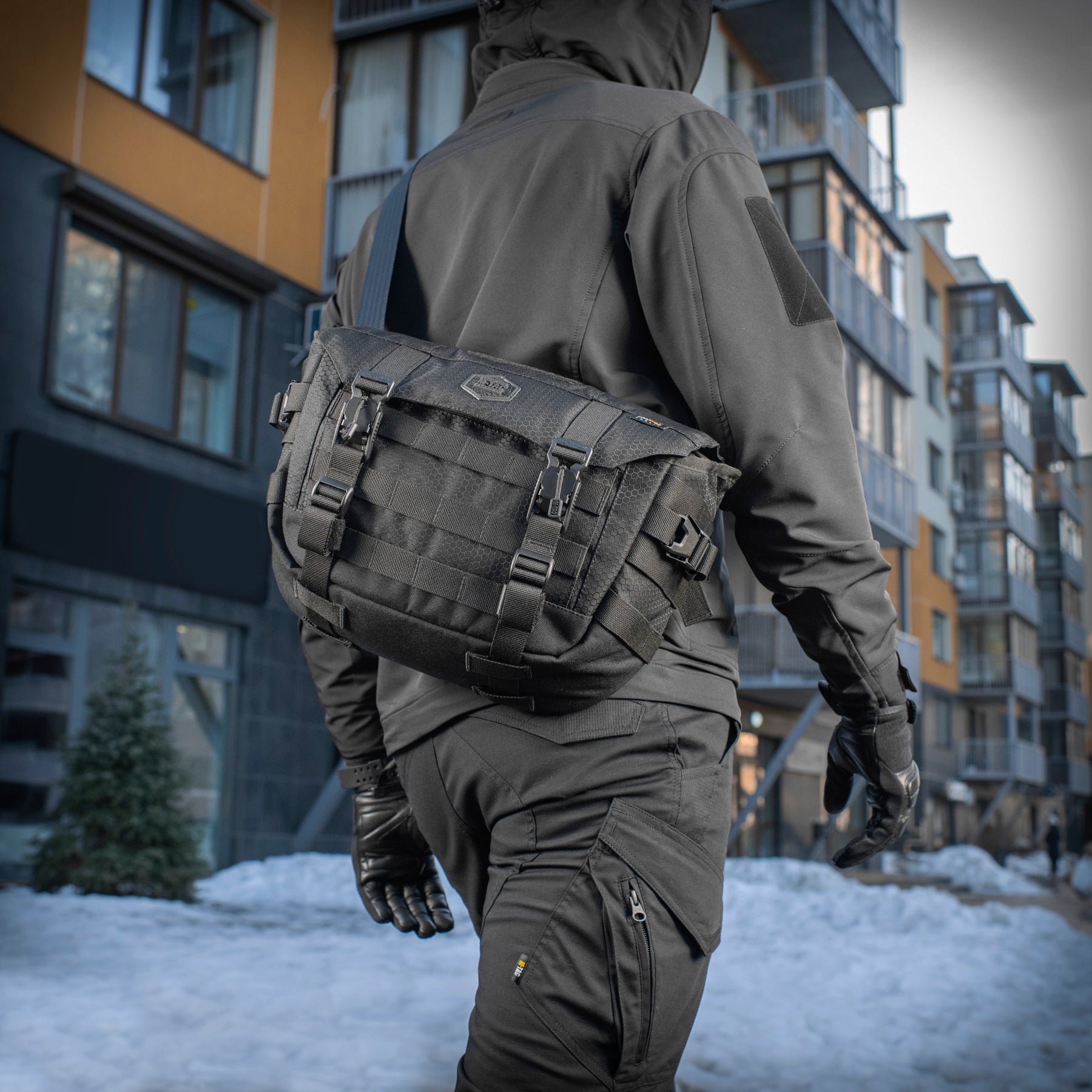M-Tac Messenger Bag Elite Hex Black - M-TAC