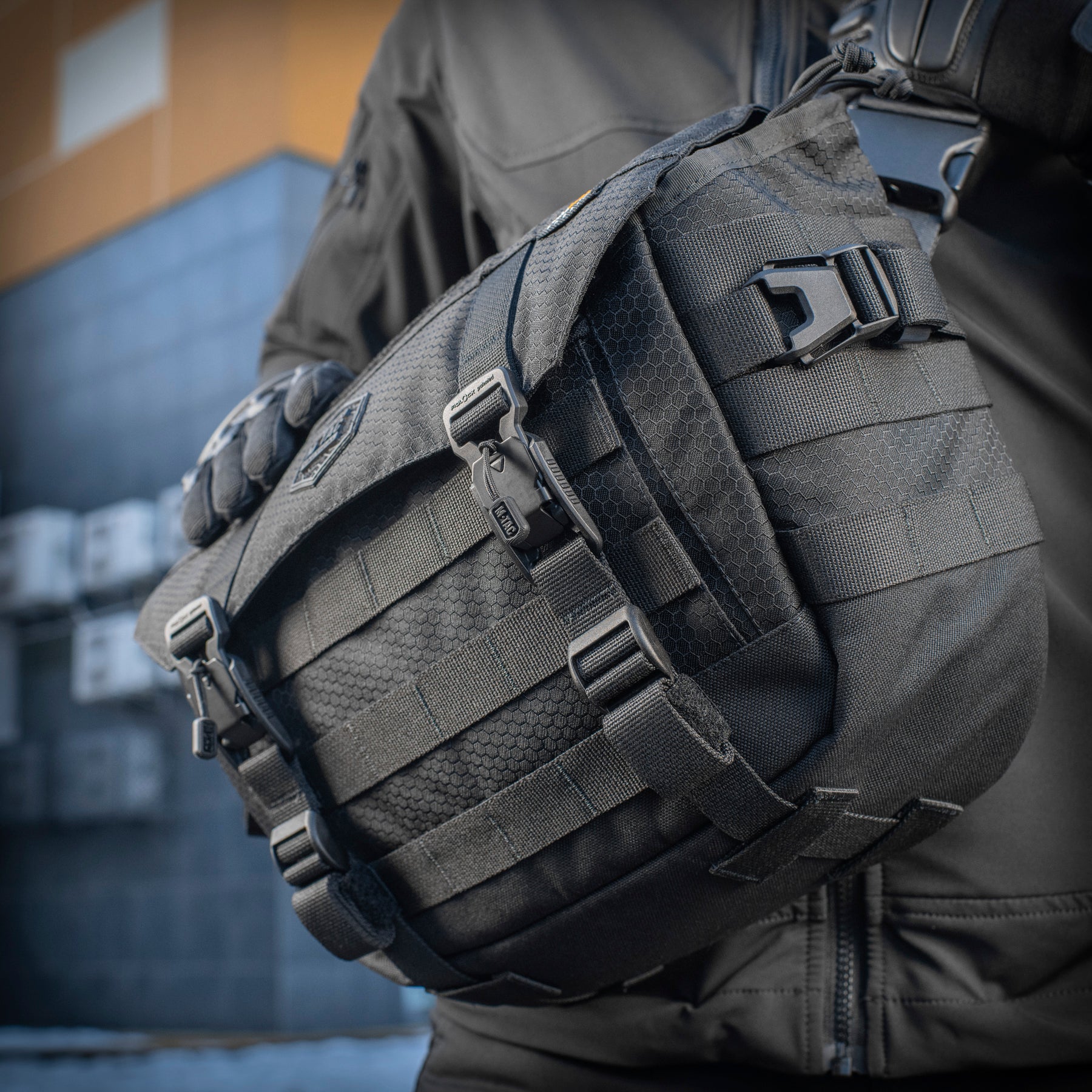 M-Tac Messenger Bag Elite Hex Black - M-TAC