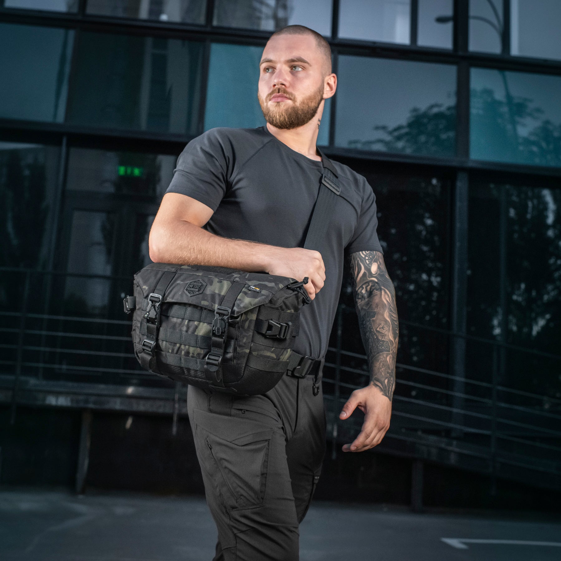 M-Tac Messenger Bag Elite Hex Black - M-TAC