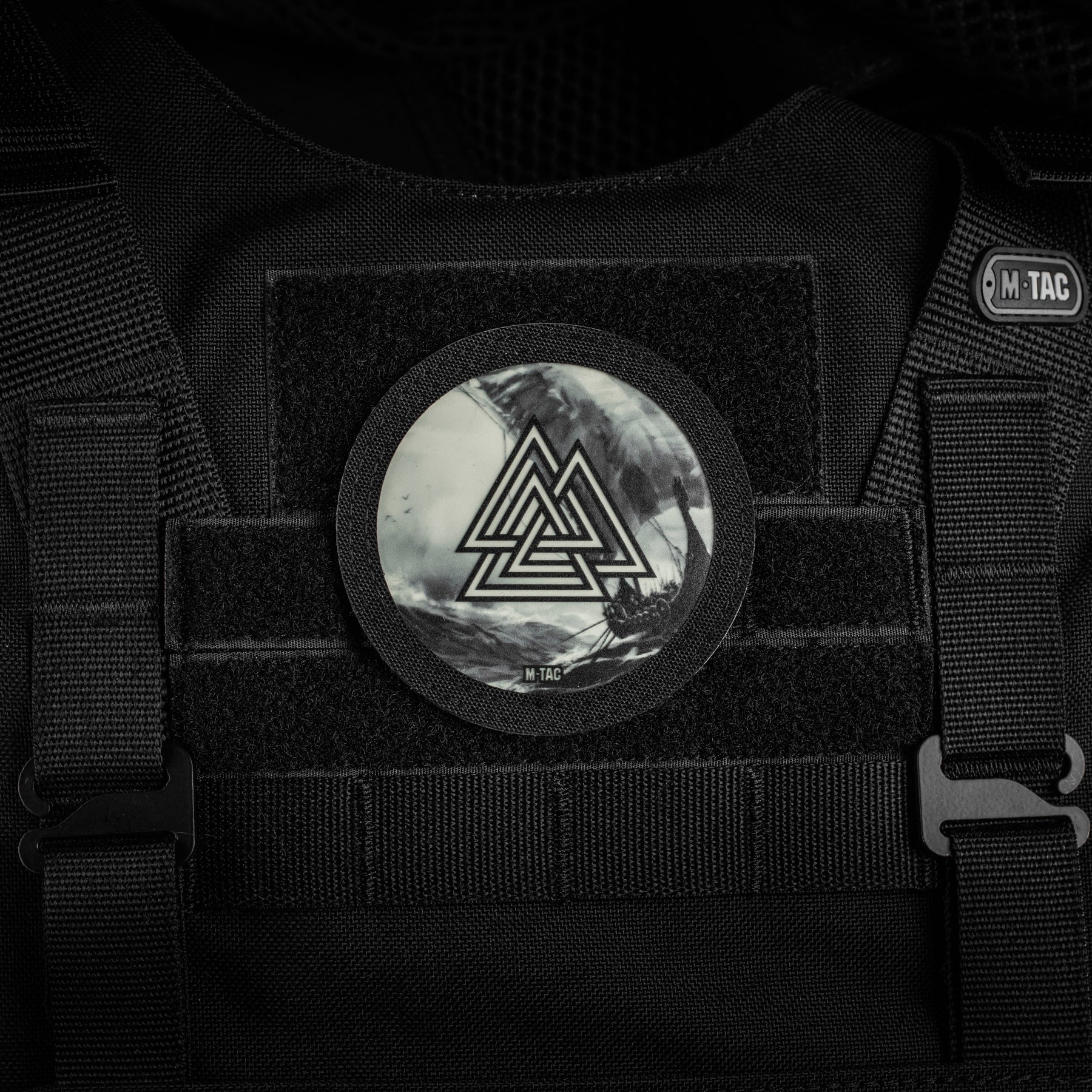 M-Tac patch Walknut/Drakkar Round (3 inches) Black/GID - M-TAC