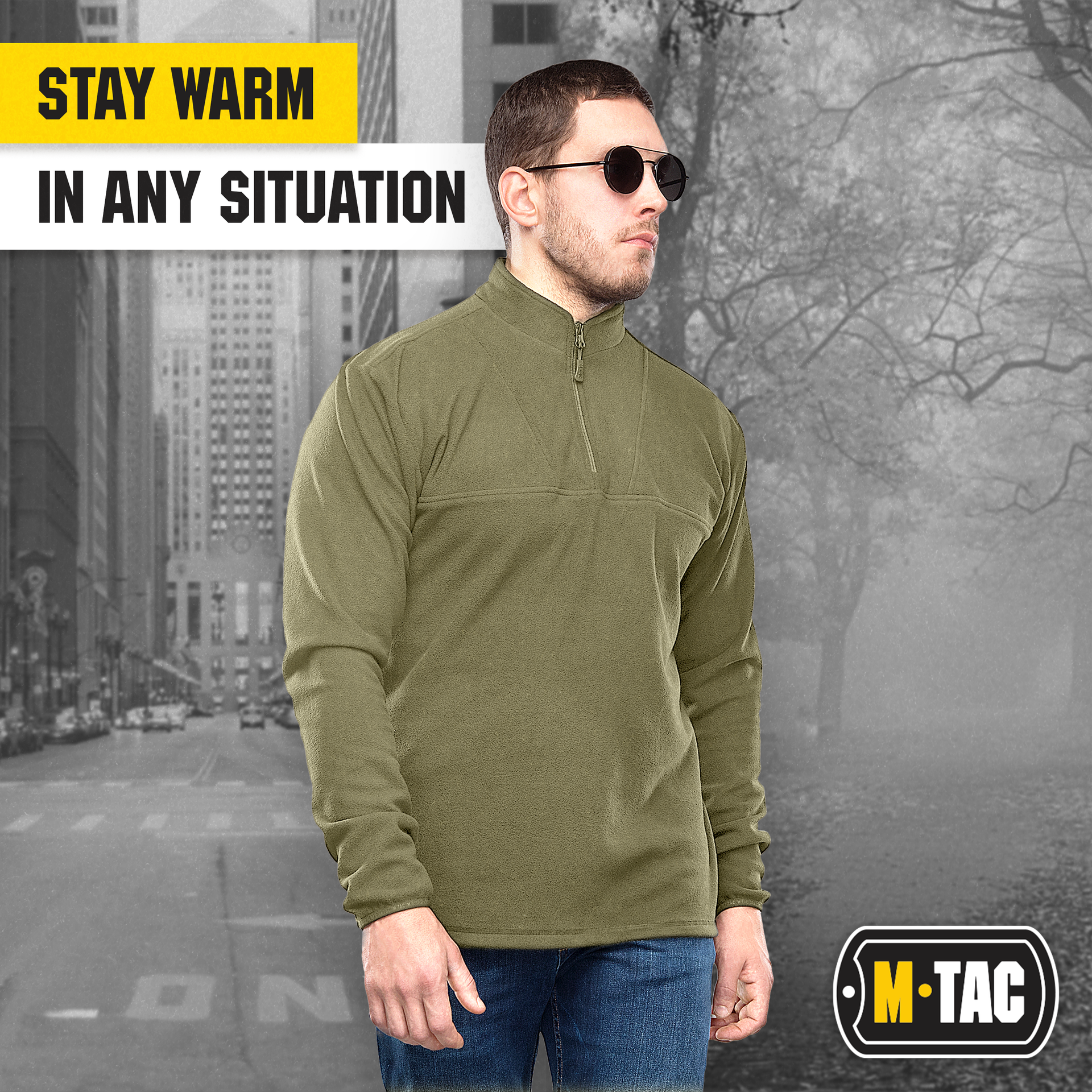 M-Tac Delta Fleece Jacket - Tactical Underwear Top Sweater 1/4 Zip