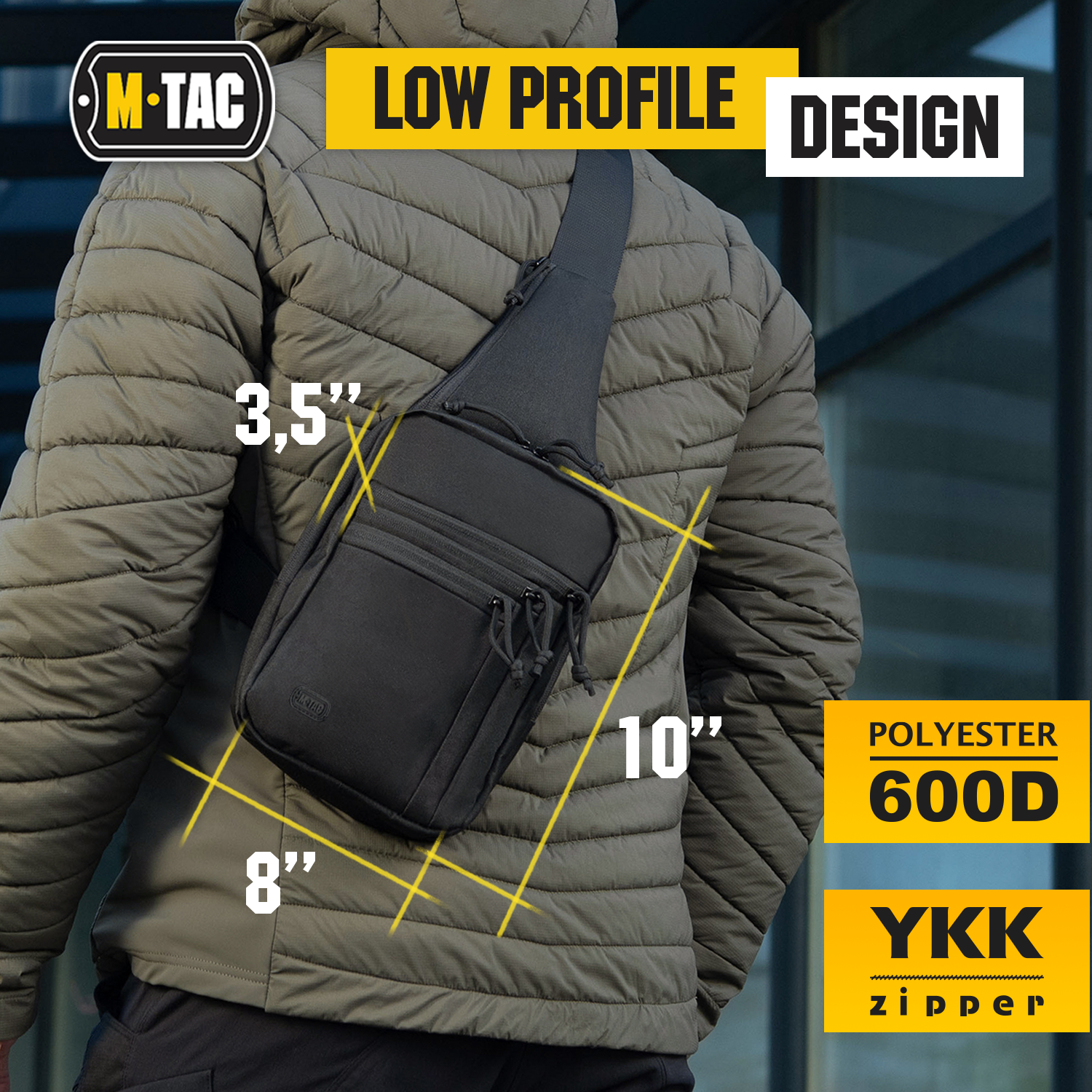 M-Tac LEFT-HANDED Tactical Sling Bag for Men with Holster