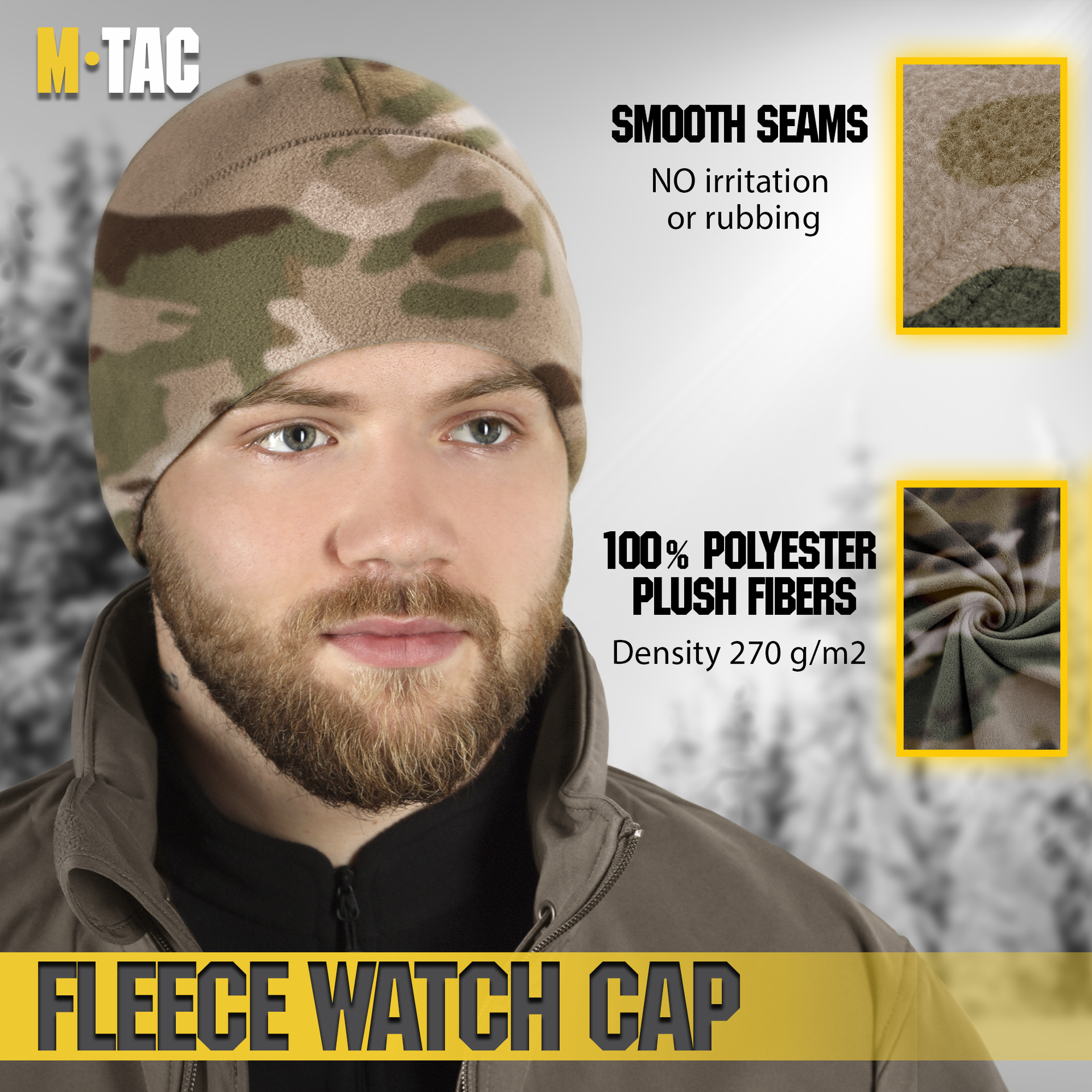 M-Tac Watch Cap Fleece with Slimtex (270g/m2)