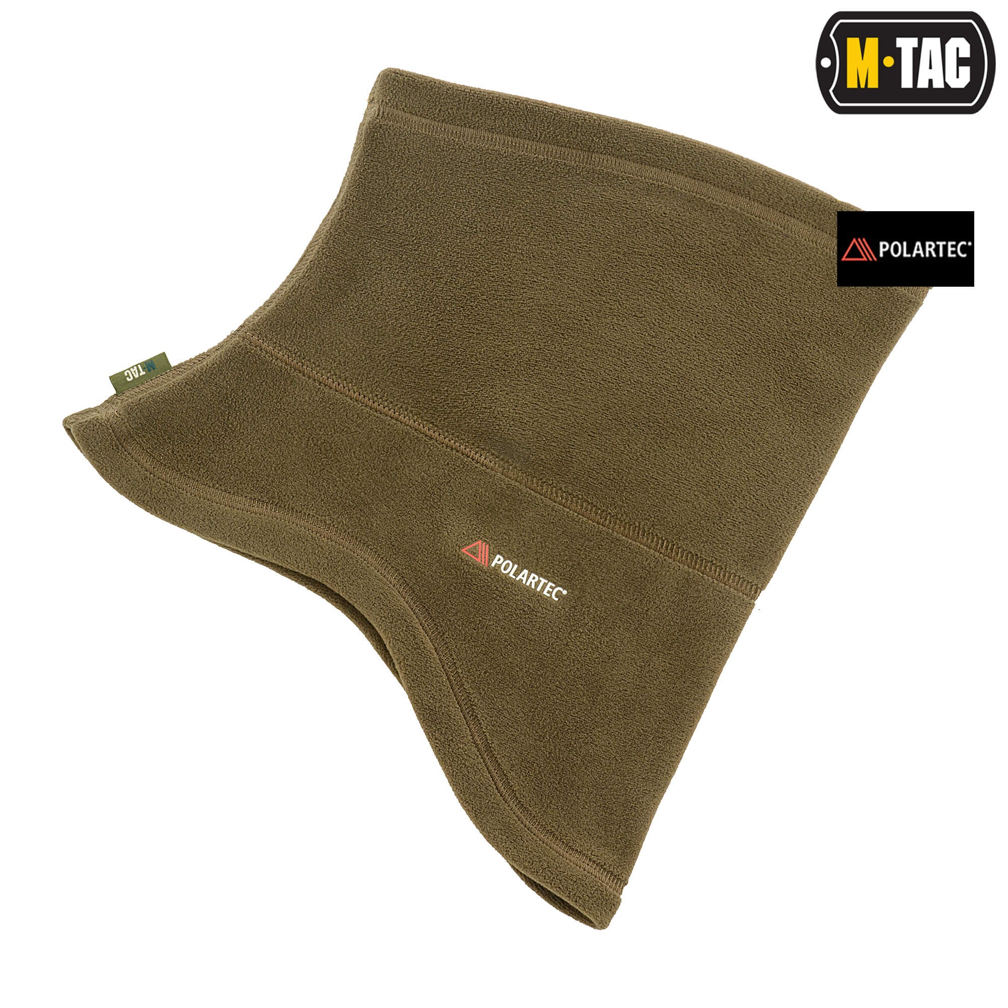Brown fleece balaclava with M-Tac and Polartec logos on a white background