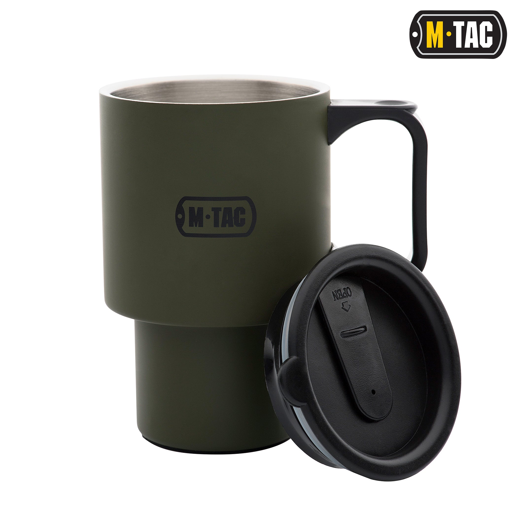 M-Tac 15oz Insulated Mug with a Lid Olive - M-TAC
