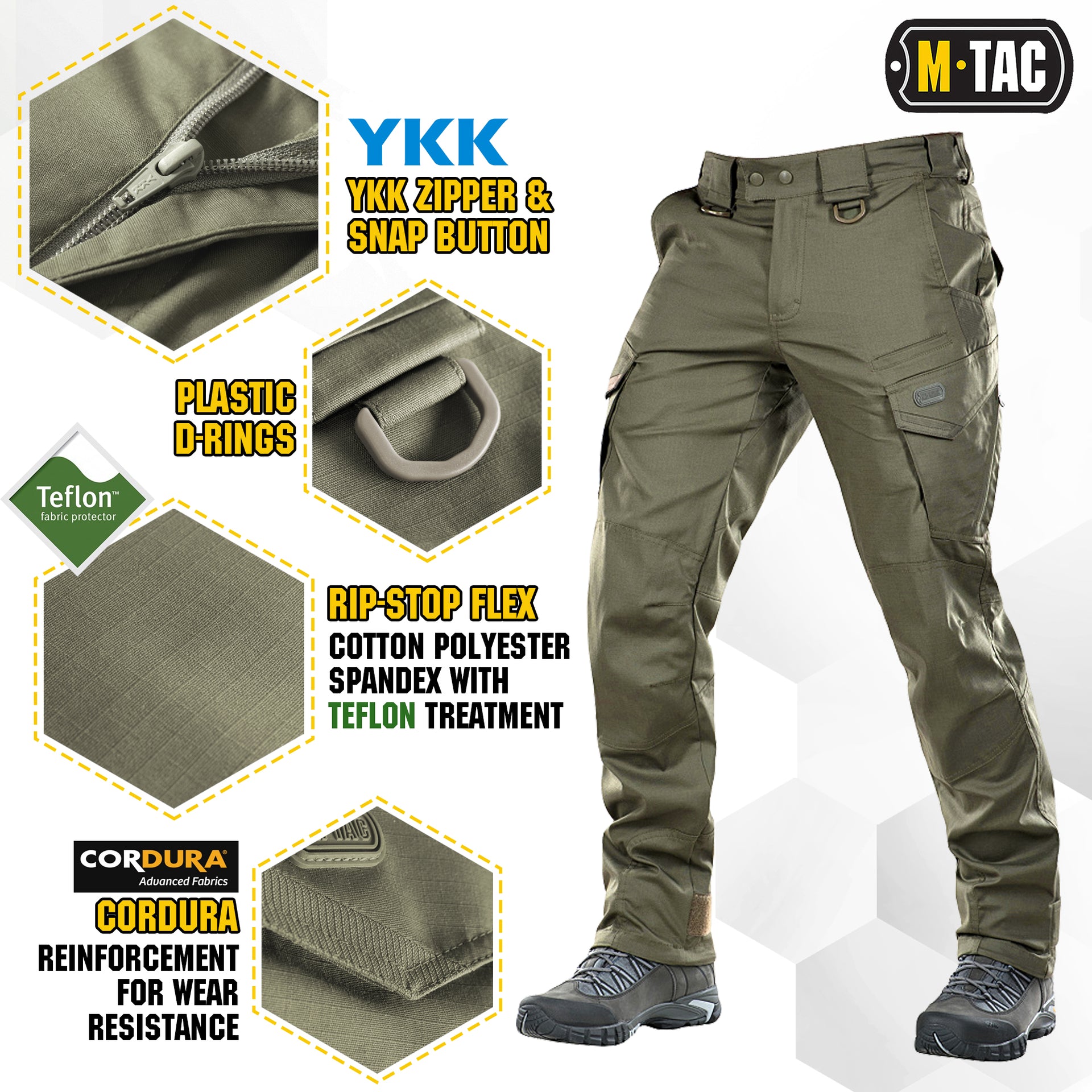 M-Tac - Trekking Pants Rubicon Flex - 4-Way Stretch - Army Olive - 20074062