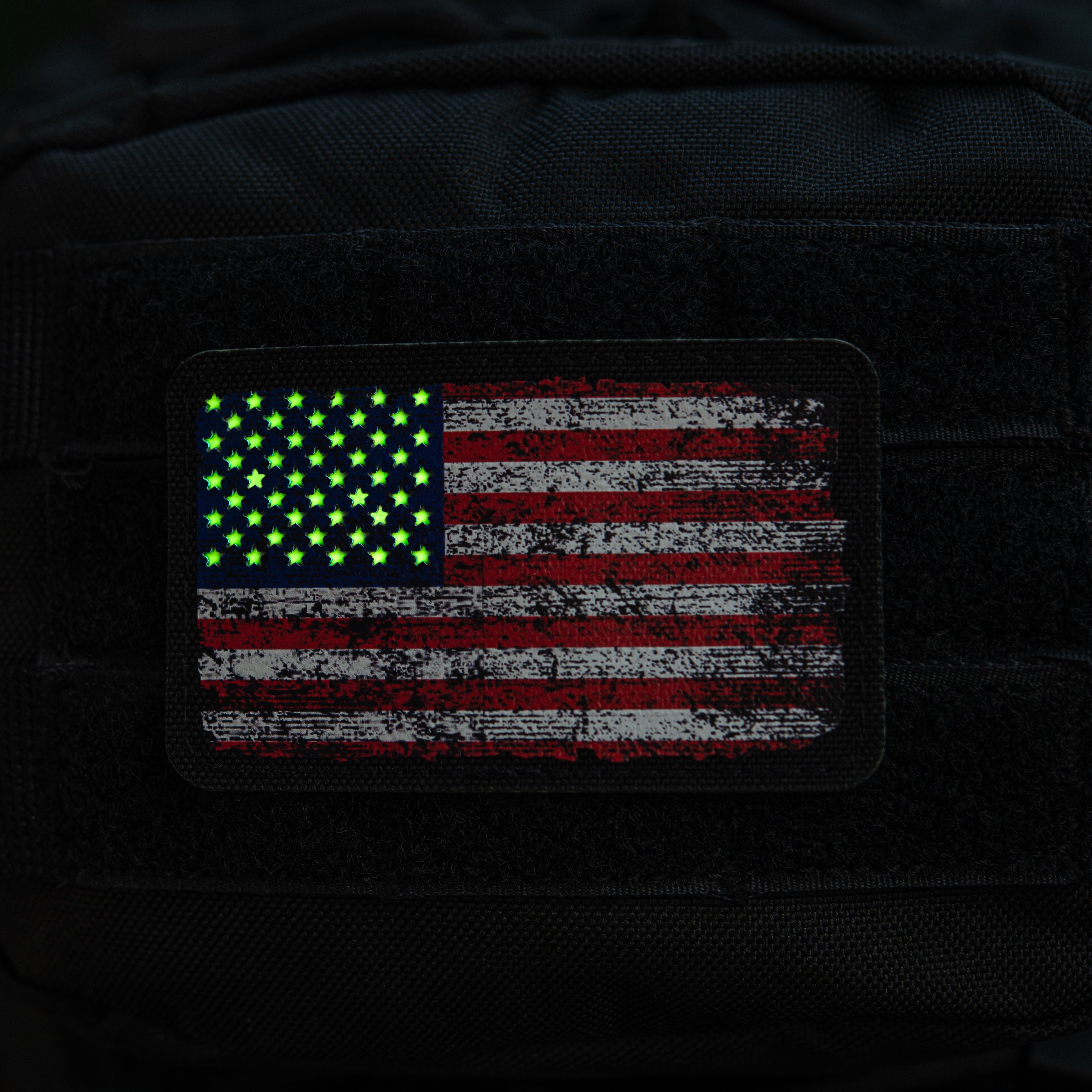 M-Tac patch US flag vintage ( 3" x 2") Black/GID - M-TAC
