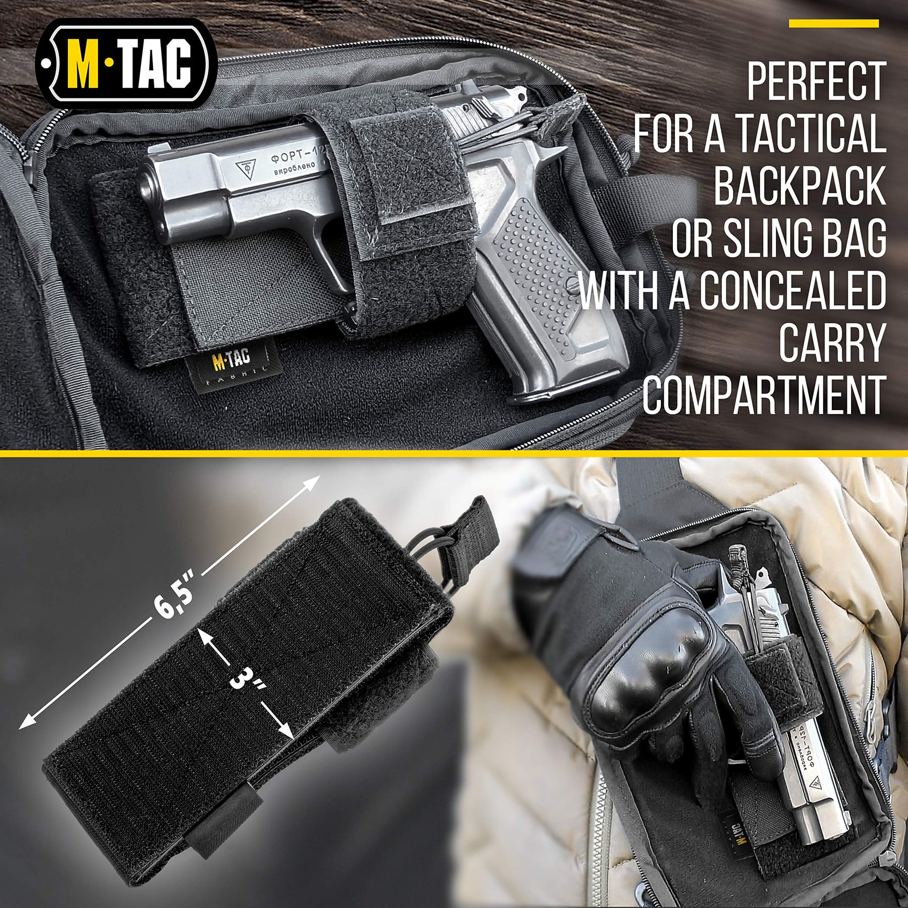  M-Tac Universal Gun Holster for Concealed Carry CCW Holster -  Handgun Storage - Pistol Concealed Carry Holster for Men and Women (Black)  : Sports & Outdoors