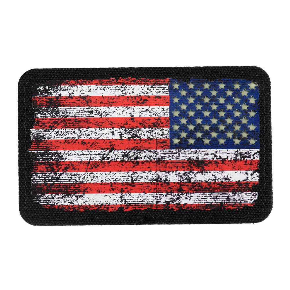 M-Tac patch U.S. Flag Reverse Vintage (3x2inches) Black/GID - M-TAC