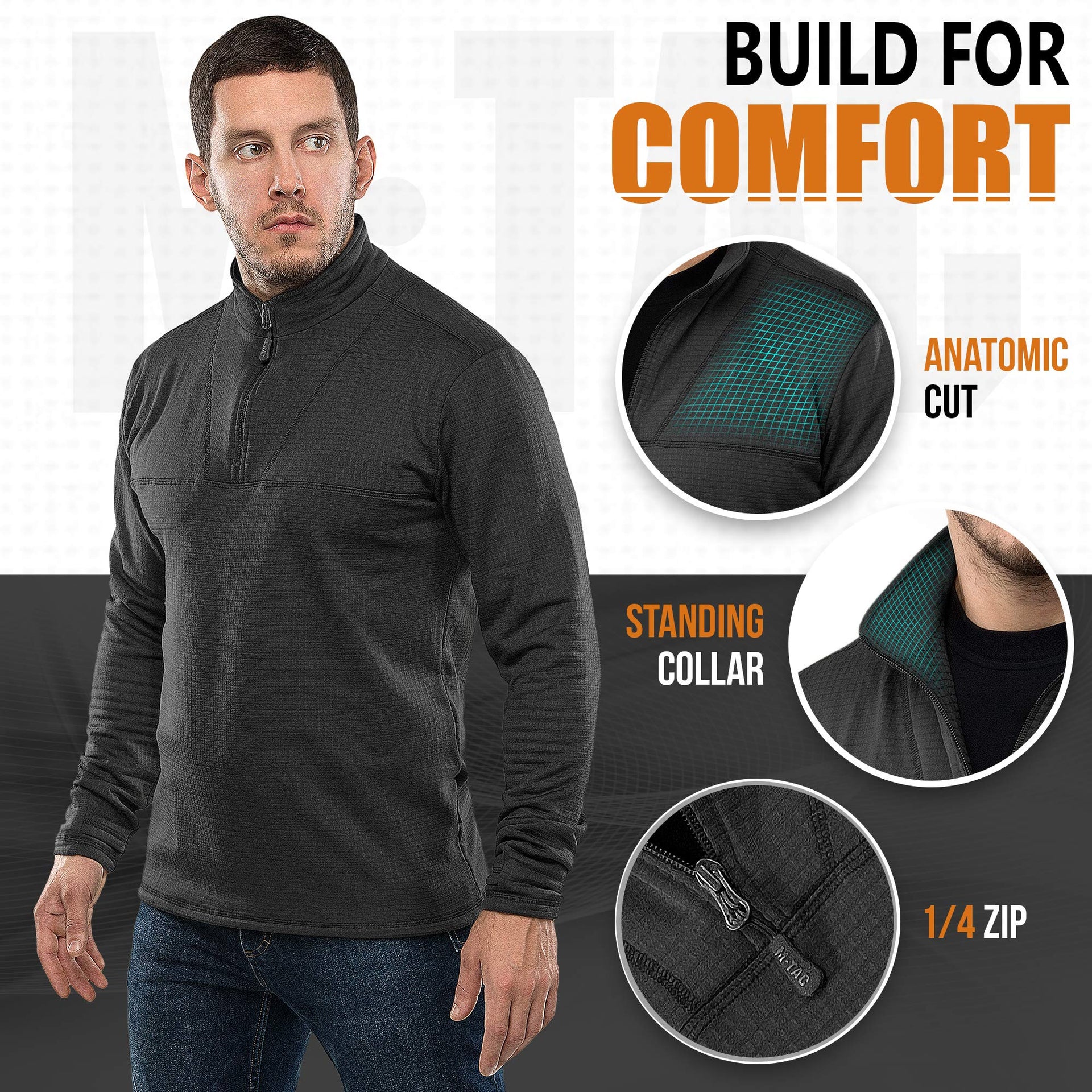 M-Tac Delta Fleece Lined Jacket Underwear Sweater Tactical Top 1/4