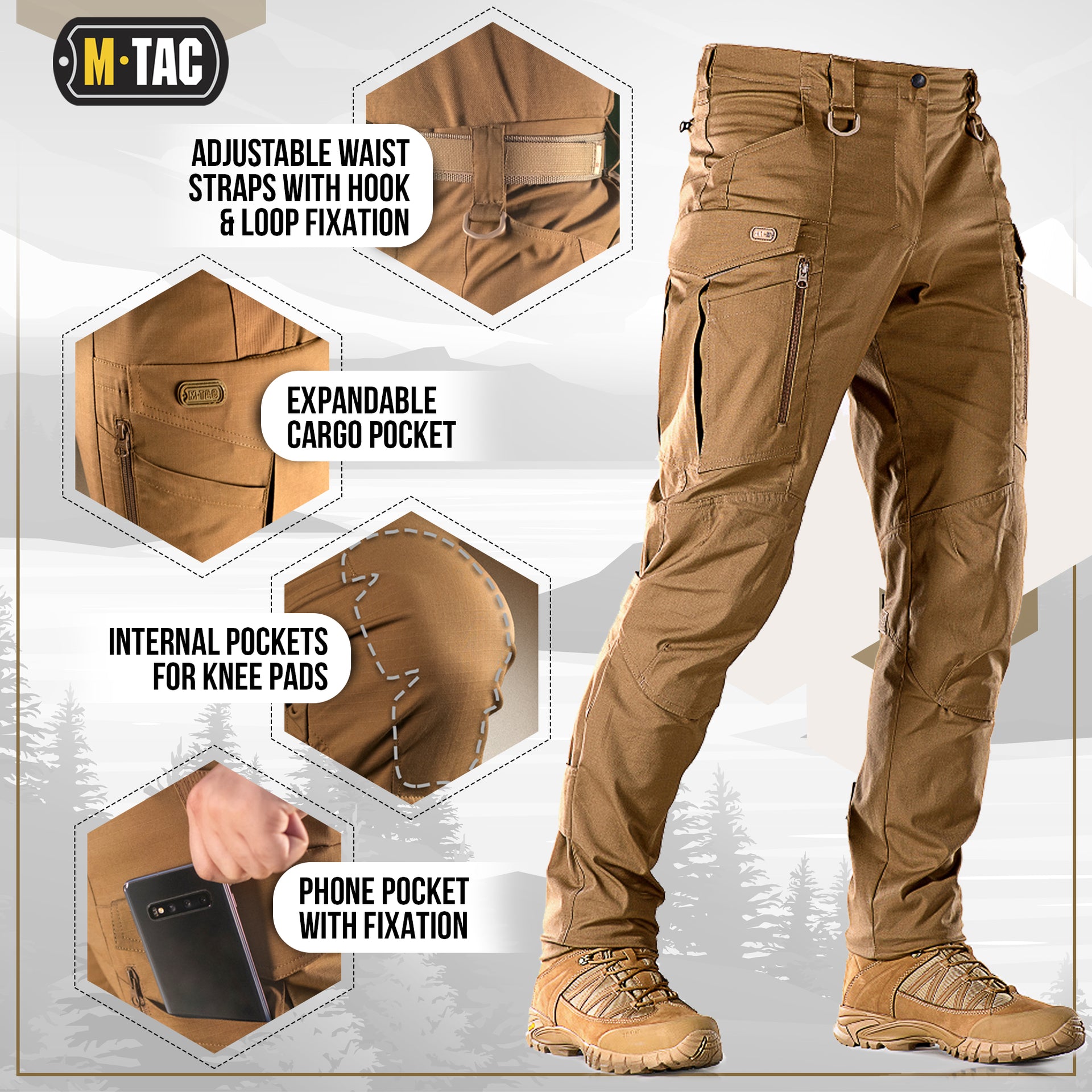 Honeeladyy Tactical Pants Camo Cargo Pants for Men Outdoor Hiking