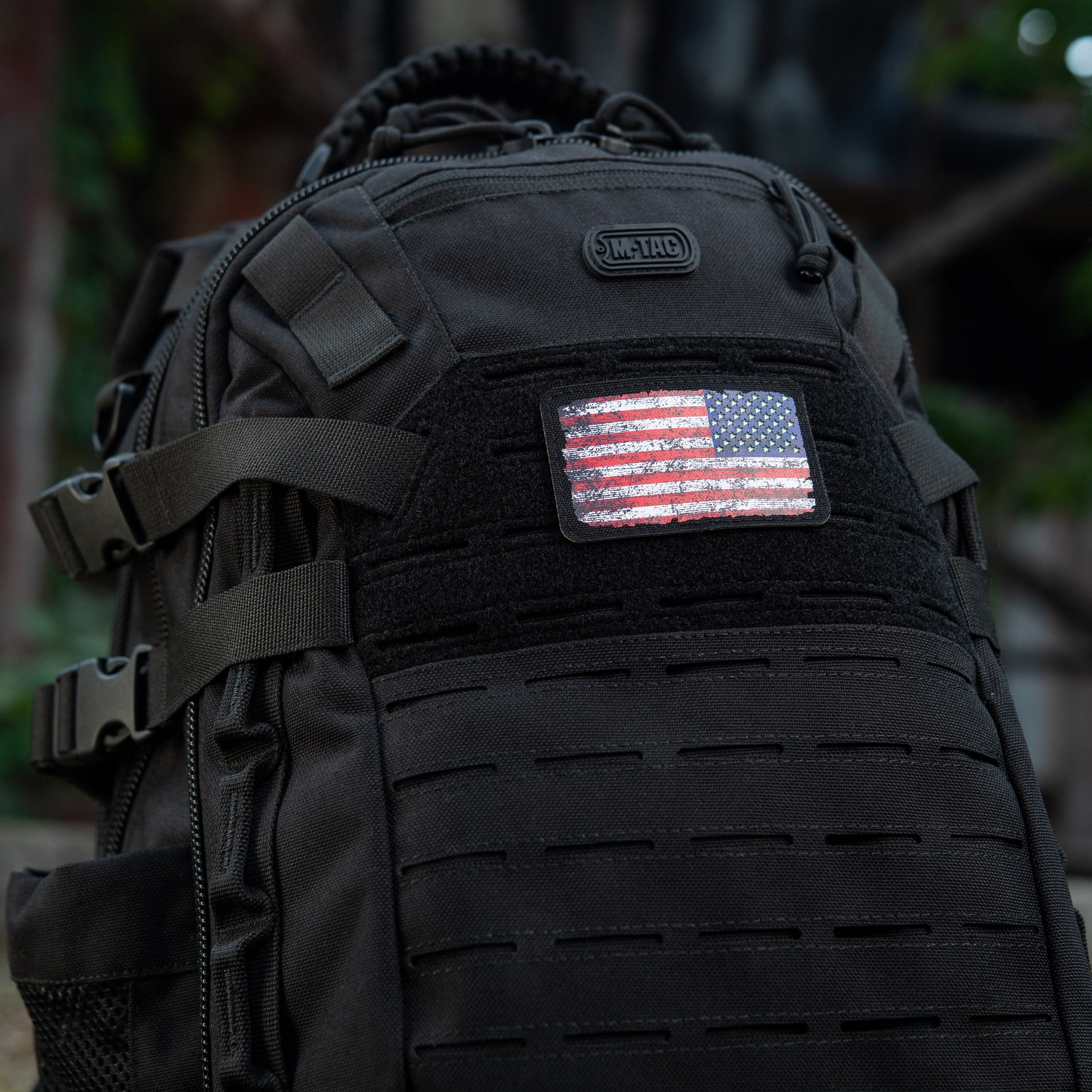 M-Tac patch U.S. Flag Reverse Vintage (3x2inches) Black/GID - M-TAC