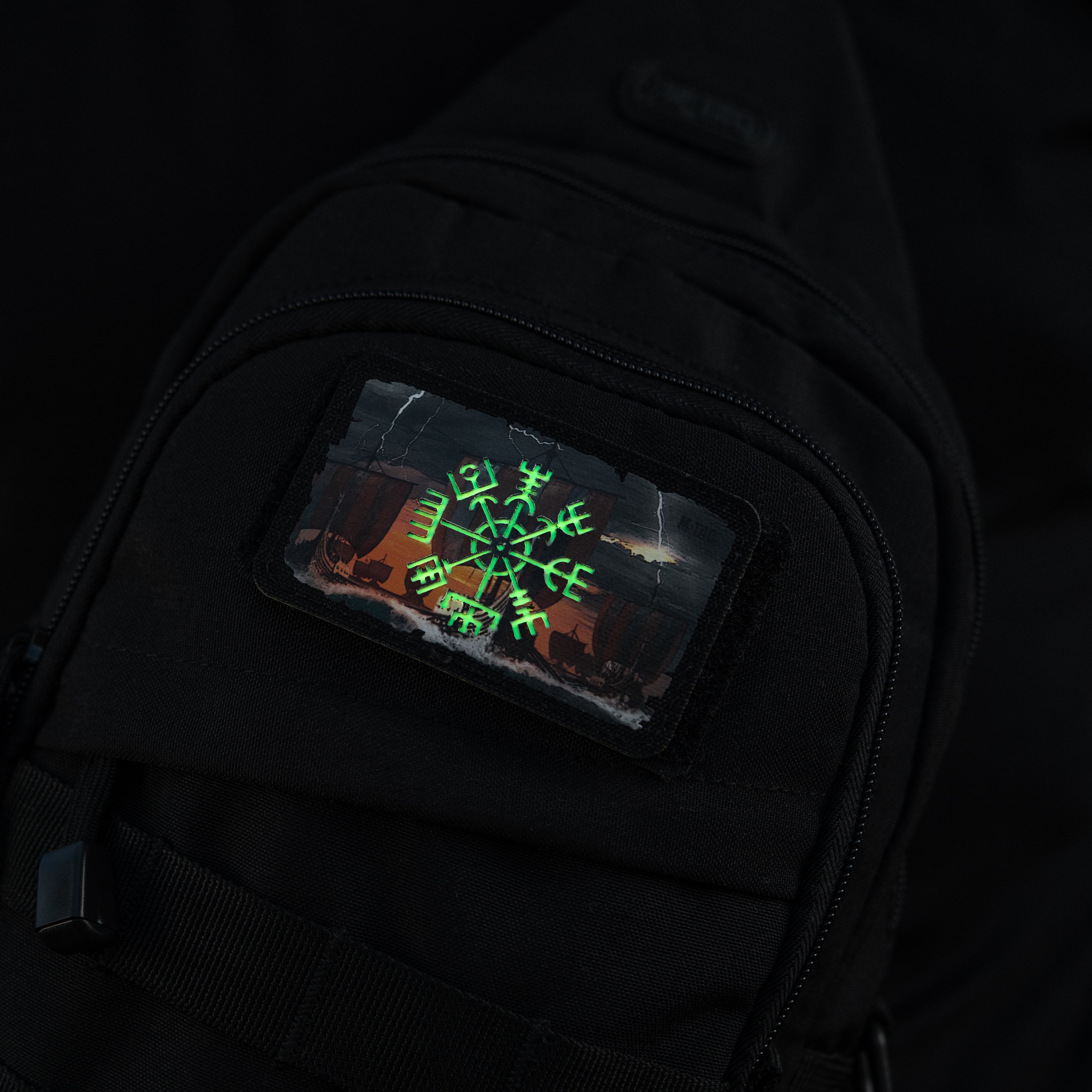 M-Tac patch Vegvisir/Drakkar Rectangular (3 inches) Black/GID - M-TAC