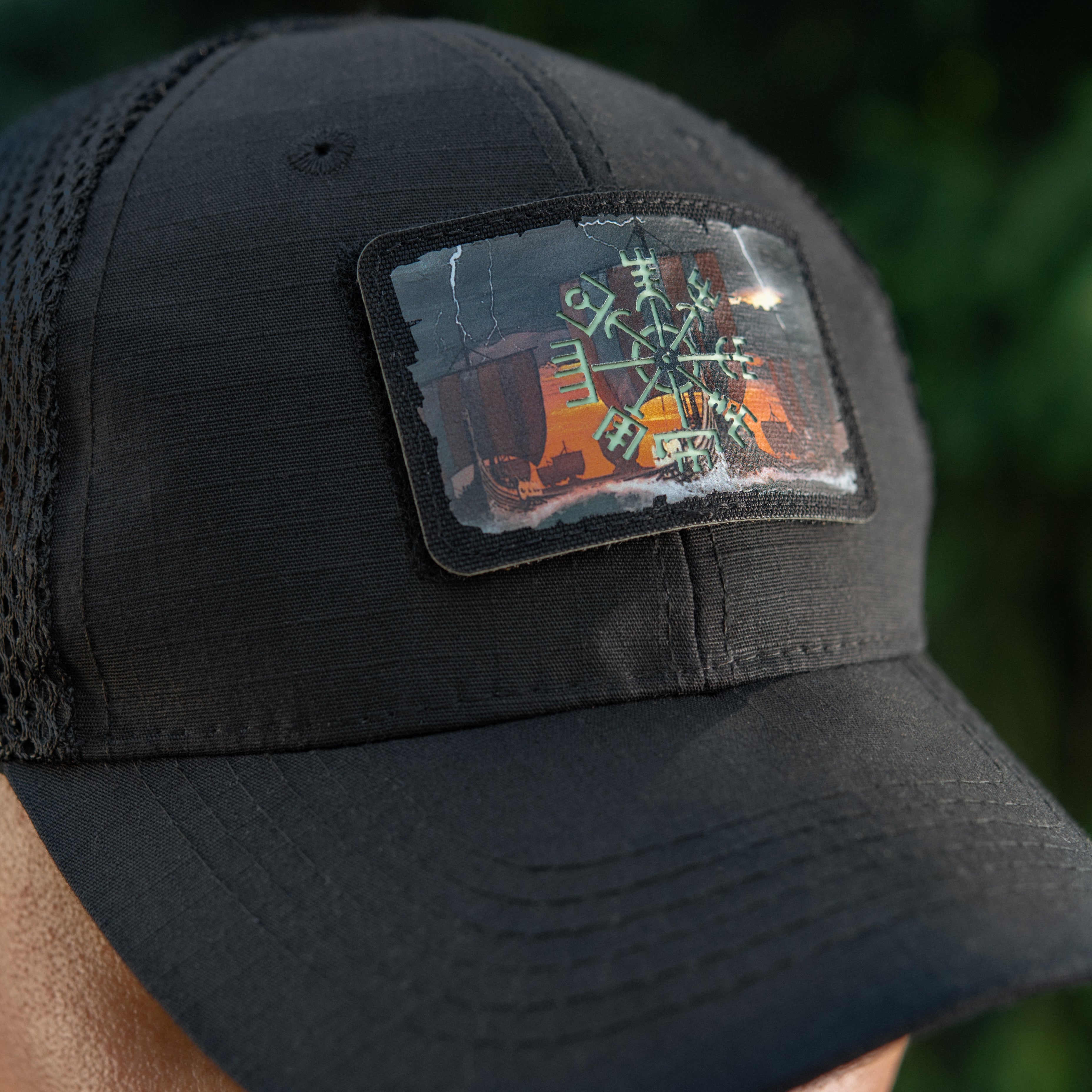 M-Tac patch Vegvisir/Drakkar Rectangular (3 inches) Black/GID - M-TAC