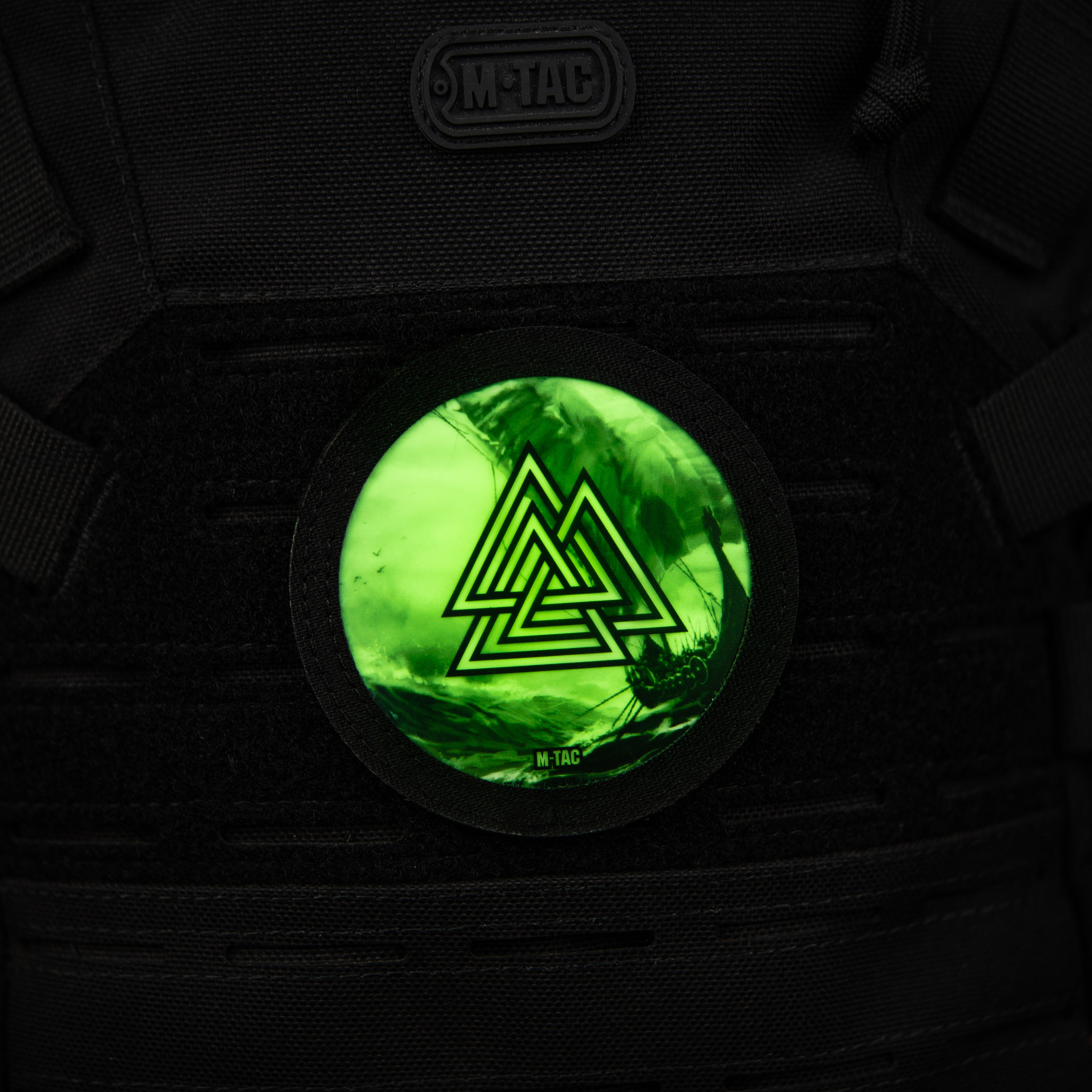 M-Tac patch Walknut/Drakkar Round (3 inches) Black/GID - M-TAC