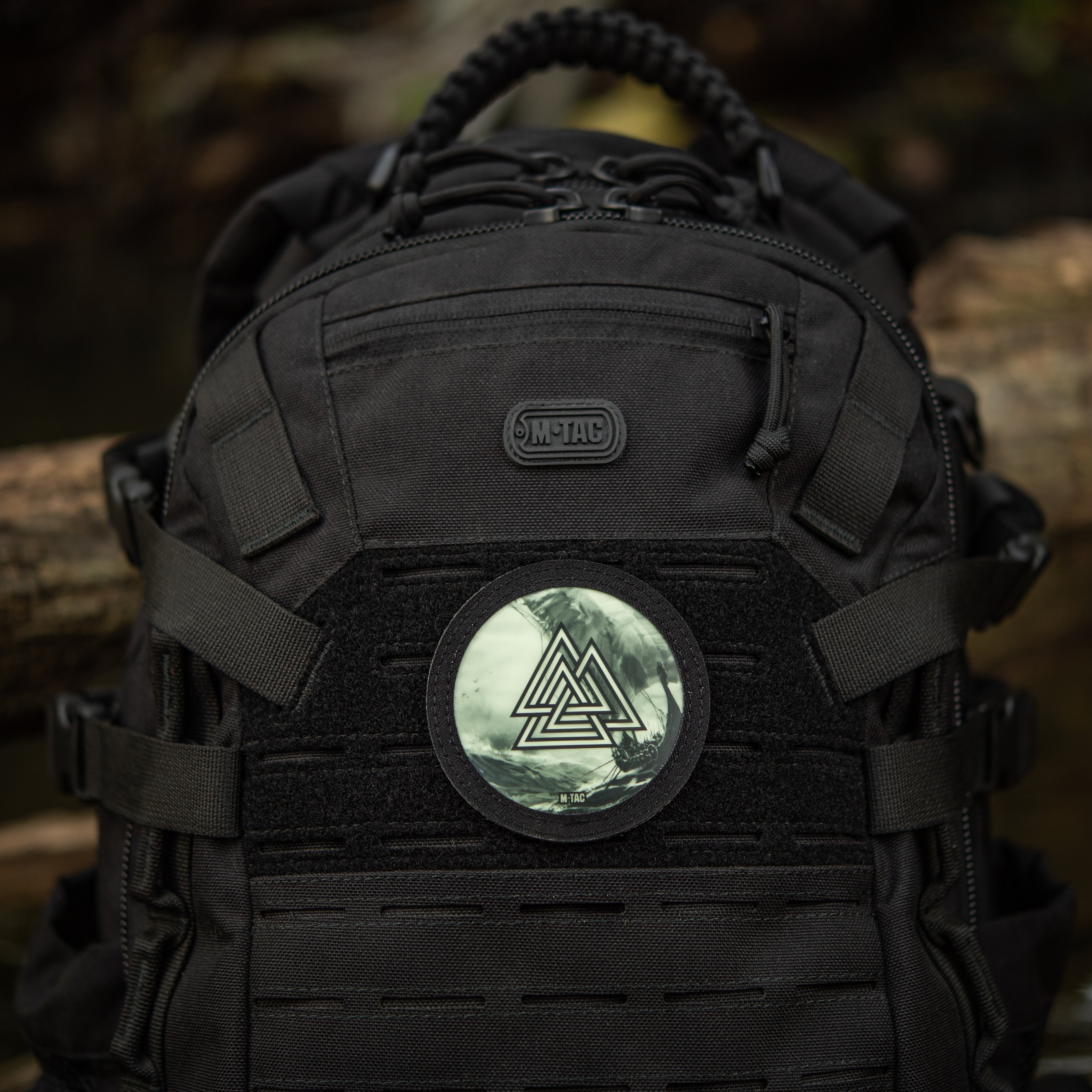 M-Tac patch Walknut/Drakkar Round (3 inches) Black/GID - M-TAC