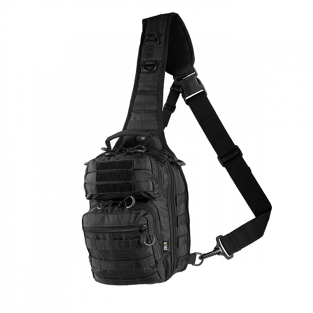 Black M-Tac Urban Line City Hunter Hexagon Bag with multiple pockets and a shoulder strap