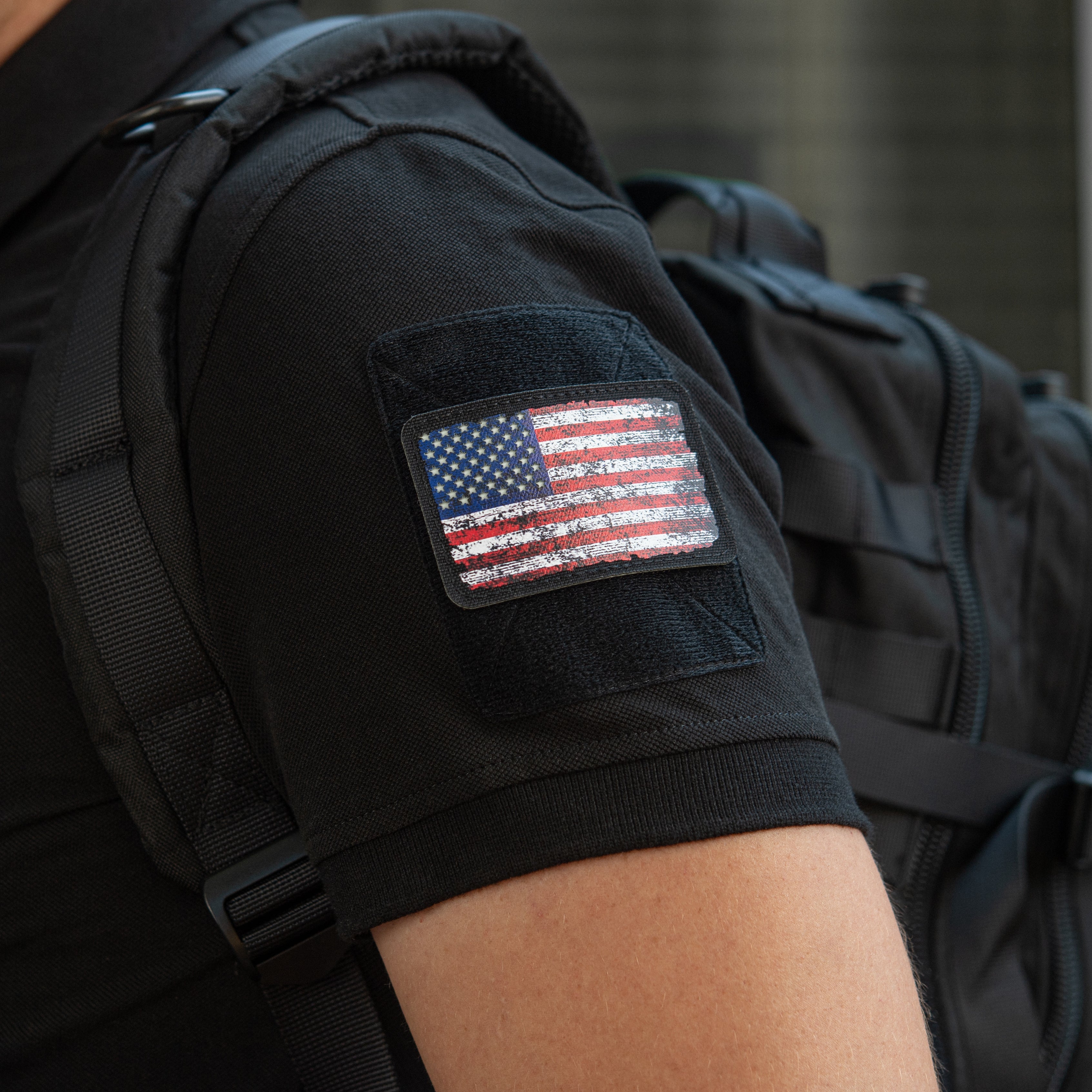 M-Tac patch US flag vintage ( 3" x 2") Black/GID - M-TAC